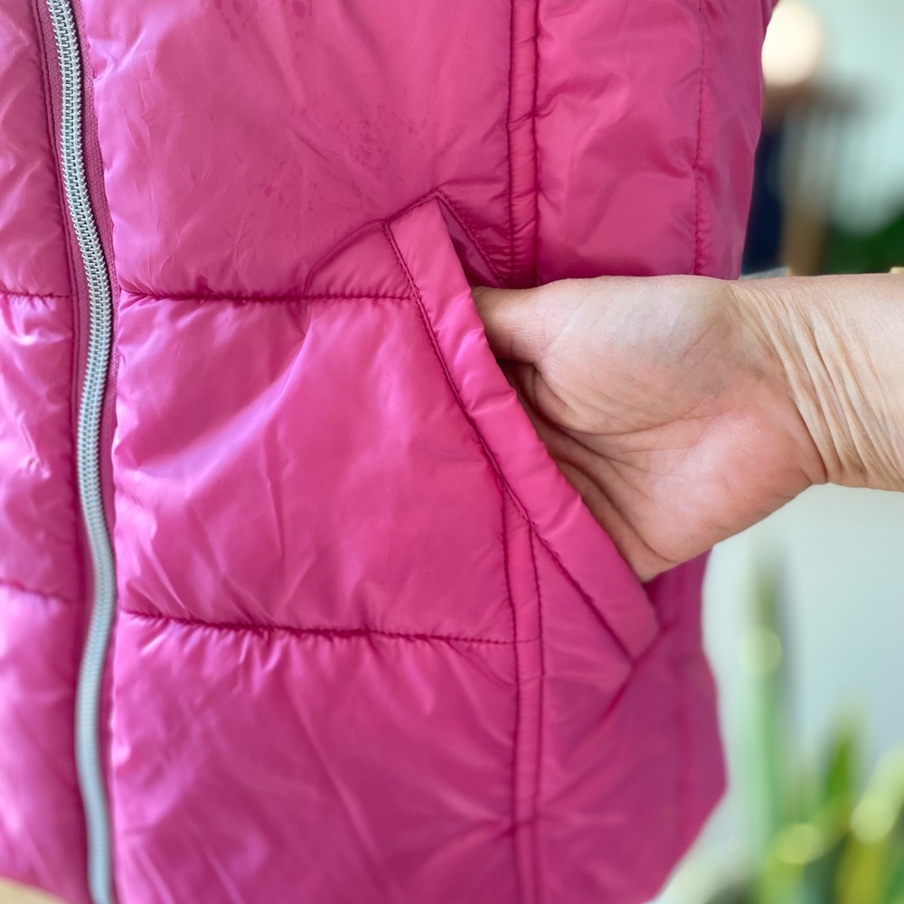 ANORAK Pink Puffer Quilted Vest sz Medium - Picture 6 of 14